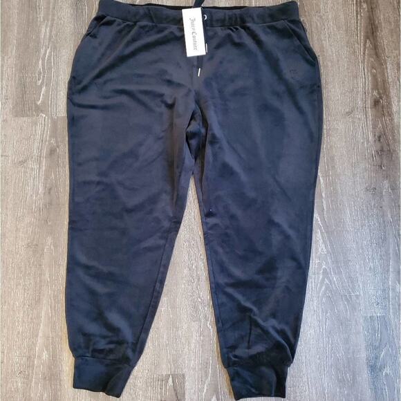Juicy Couture Black velvet jogger athletic active line pants plus size 3X NEW!!! - Picture 1 of 4